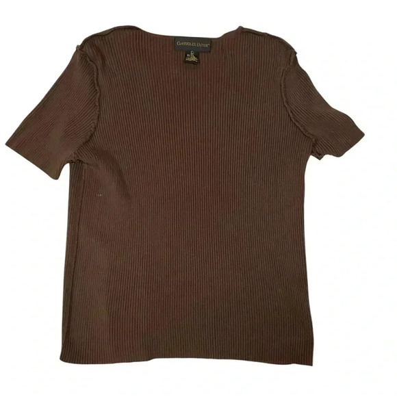 Classiques Entier Women Top Sweatshirt Scoop Neck Chocolate Brown L - Picture 4 of 8